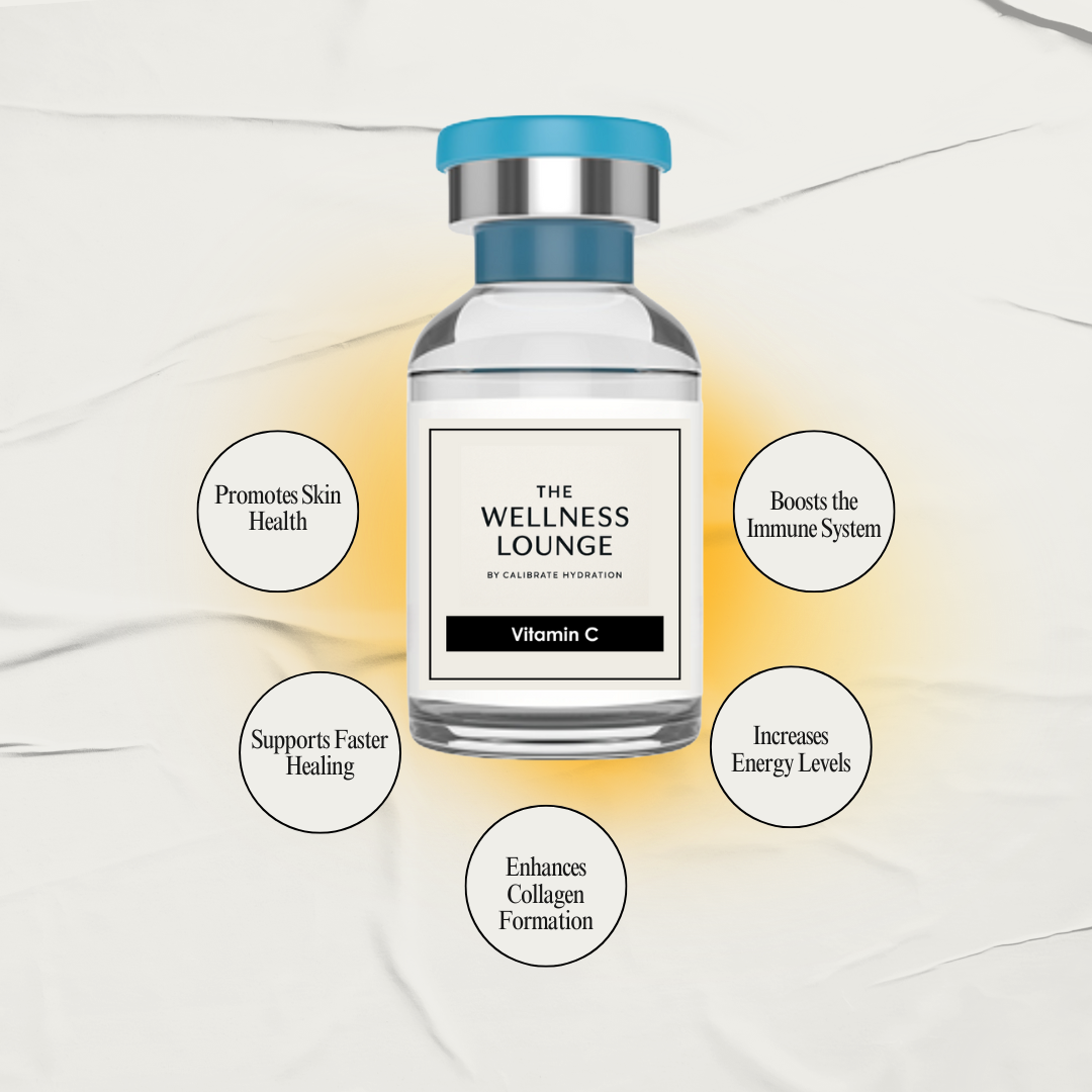 Easy-to-use Vitamin C Injectable Booster Shot kit components for convenient at-home wellness.